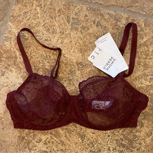 NWT~SIMONE PERELE Women Burgundy Lace Bra 32C